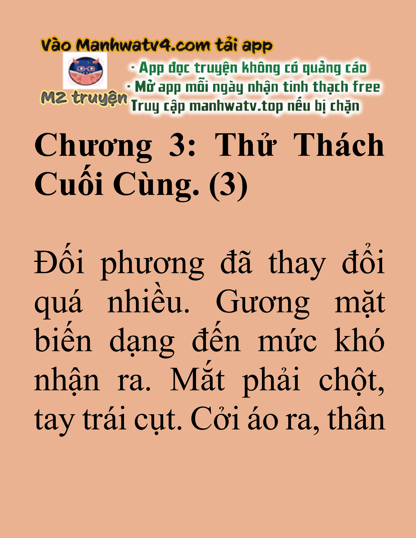 Đọc truyện SNVT[NOVEL] Tuyệt Thế Hồi Quy - Chap 3: Thử Thách Cuối Cùng
