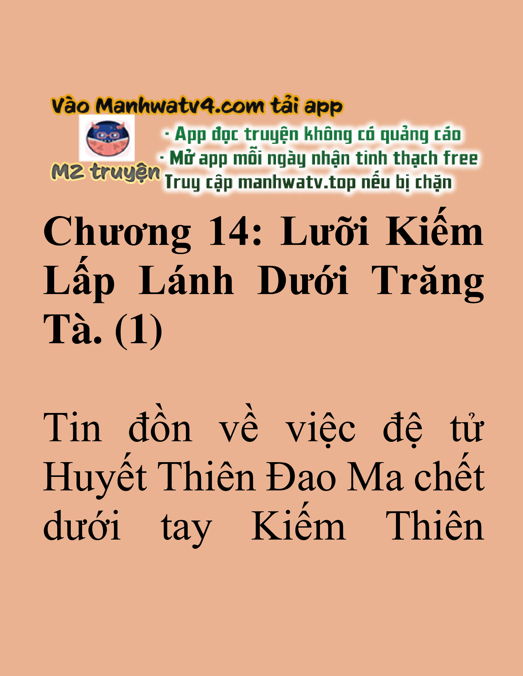 Đọc truyện SNVT[NOVEL] Tuyệt Thế Hồi Quy - Chương 14: Lưỡi Kiếm Lấp Lánh Dưới Trăng Tà